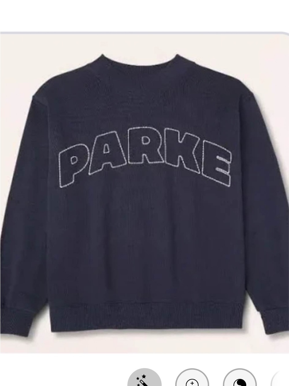 Parke Navy Crewneck Sweater with Contrasting Stitching
